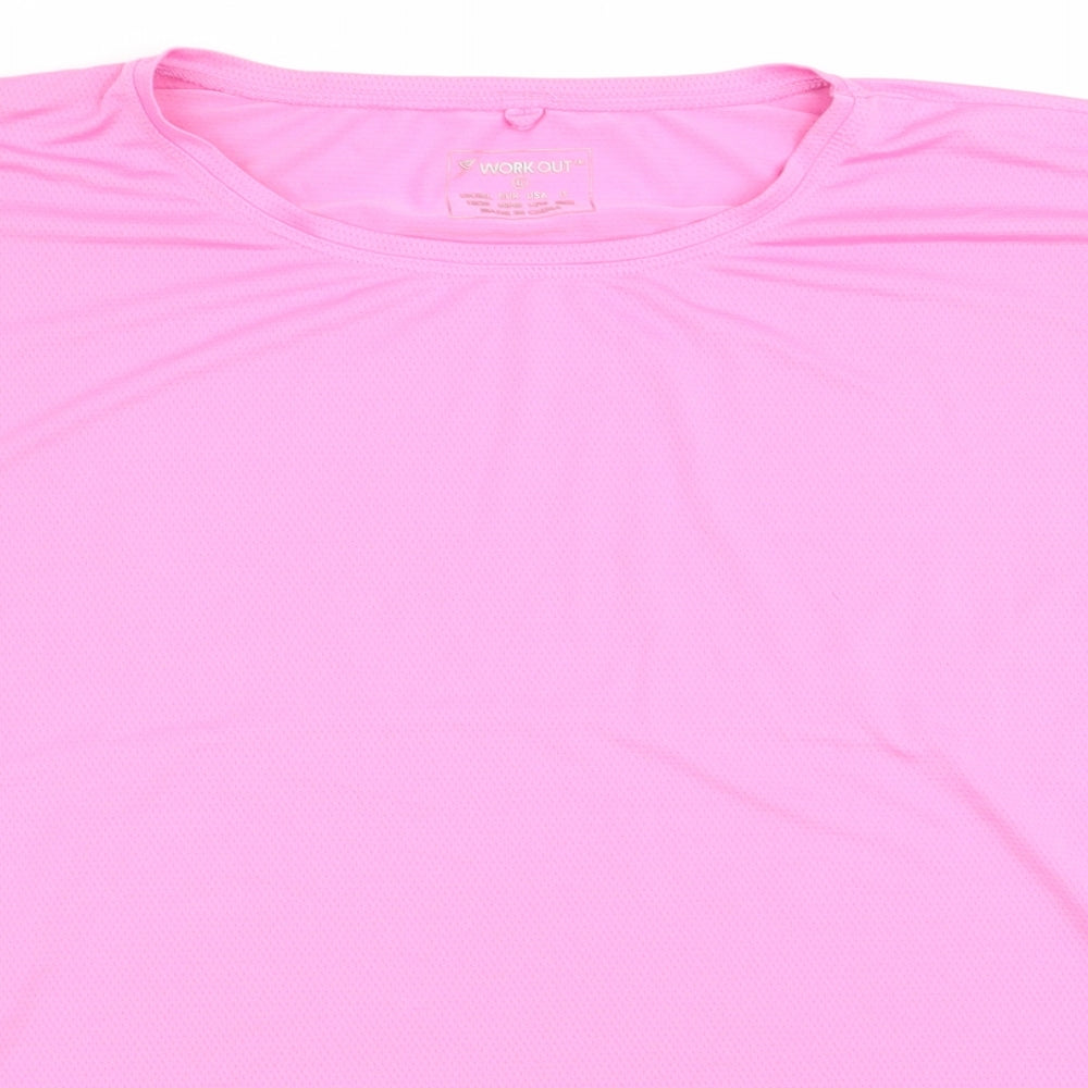 Workout Womens Pink   Basic T-Shirt Size 18