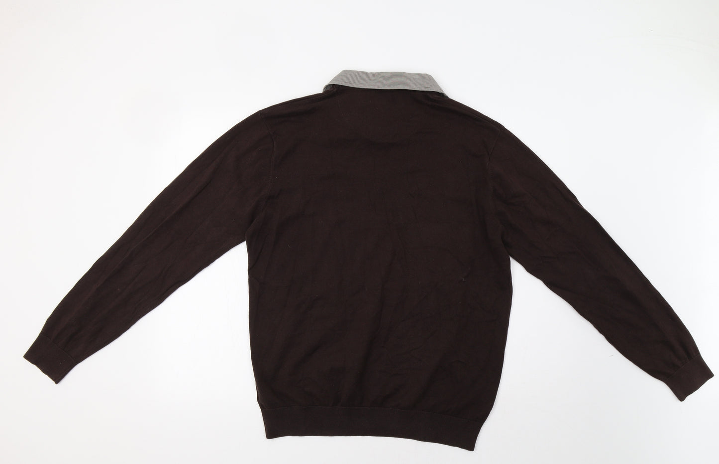 NEXT Mens Brown Striped  Pullover Jumper Size L