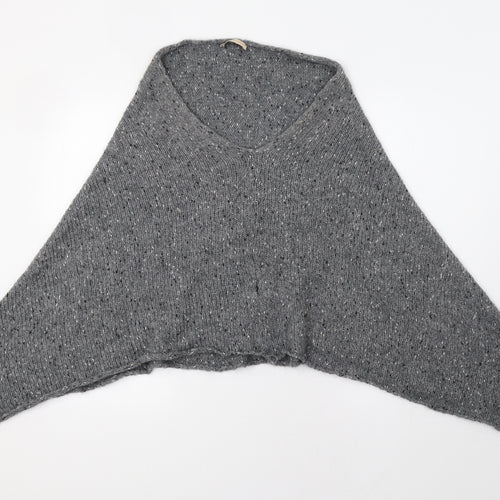 Maria Bellentani Womens Grey   Overcoat Poncho One Size