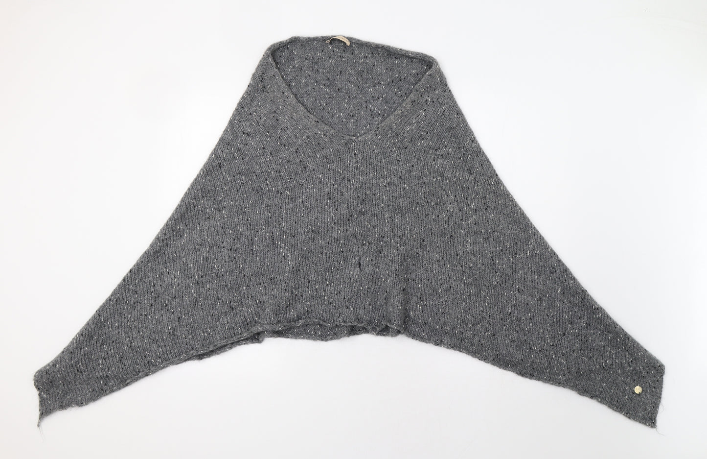 Maria Bellentani Womens Grey   Overcoat Poncho One Size