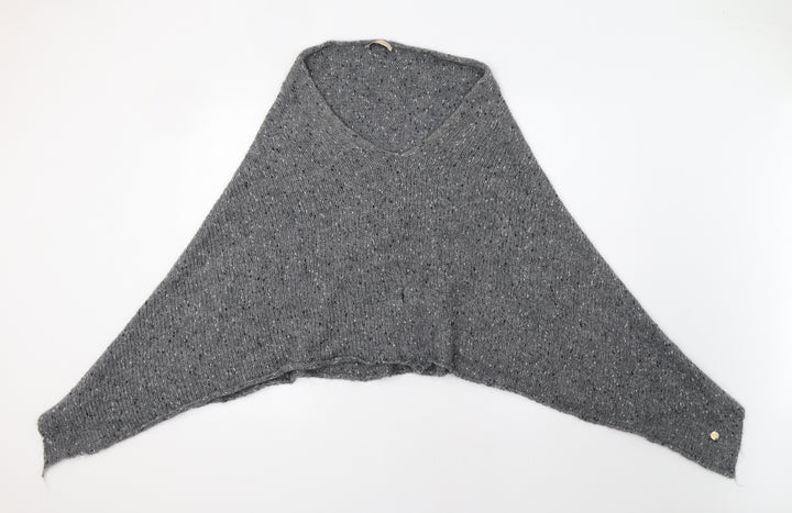 Maria Bellentani Womens Grey   Overcoat Poncho One Size