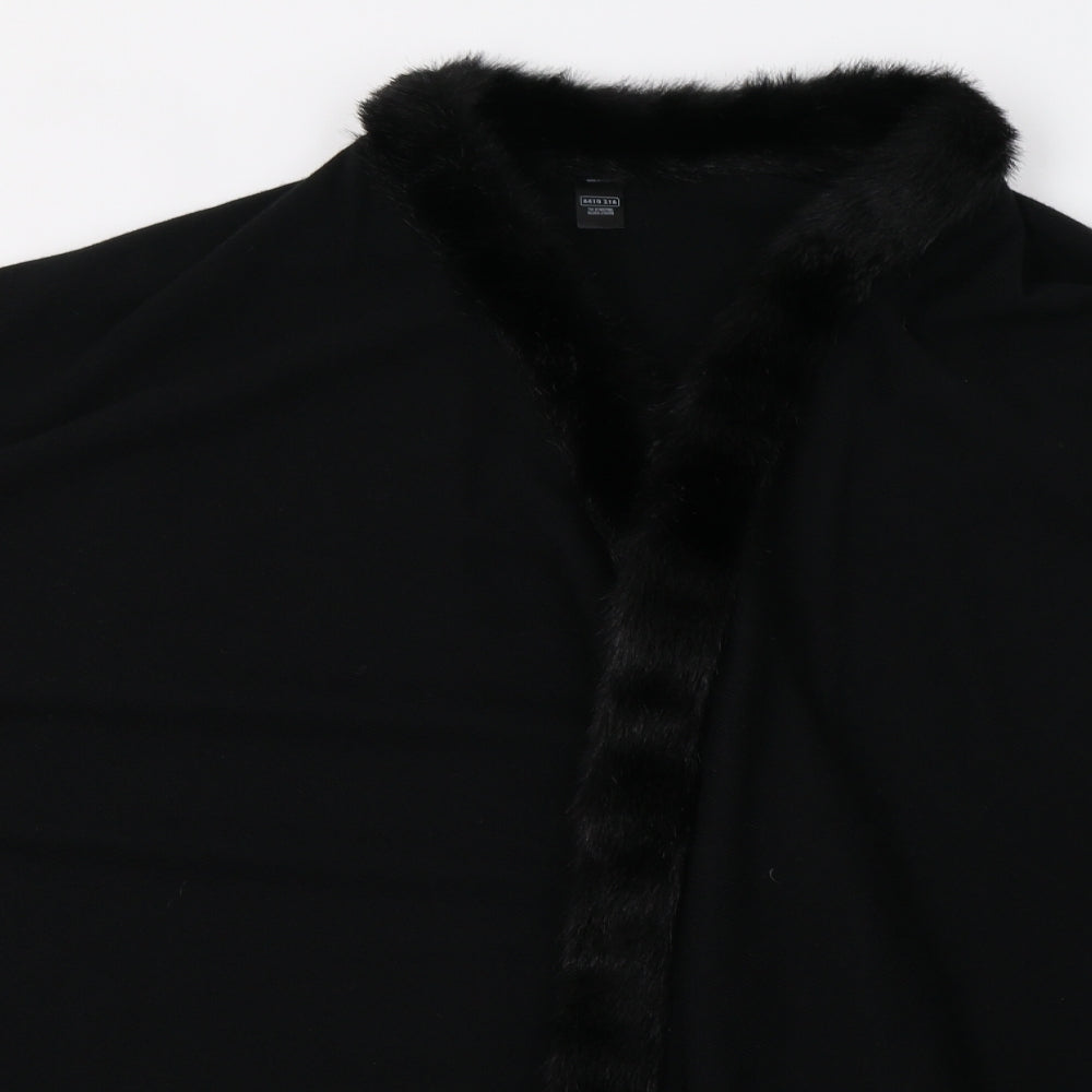 M&S Womens Black   Overcoat Poncho One Size