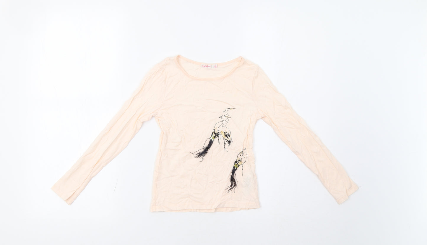 Billieblush Girls Pink   Basic T-Shirt Size 8 Years  - Bird Pattern