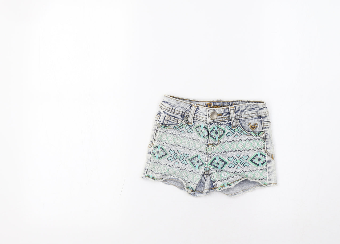 Justice Girls Blue Geometric  Hot Pants Shorts Size 5 Years