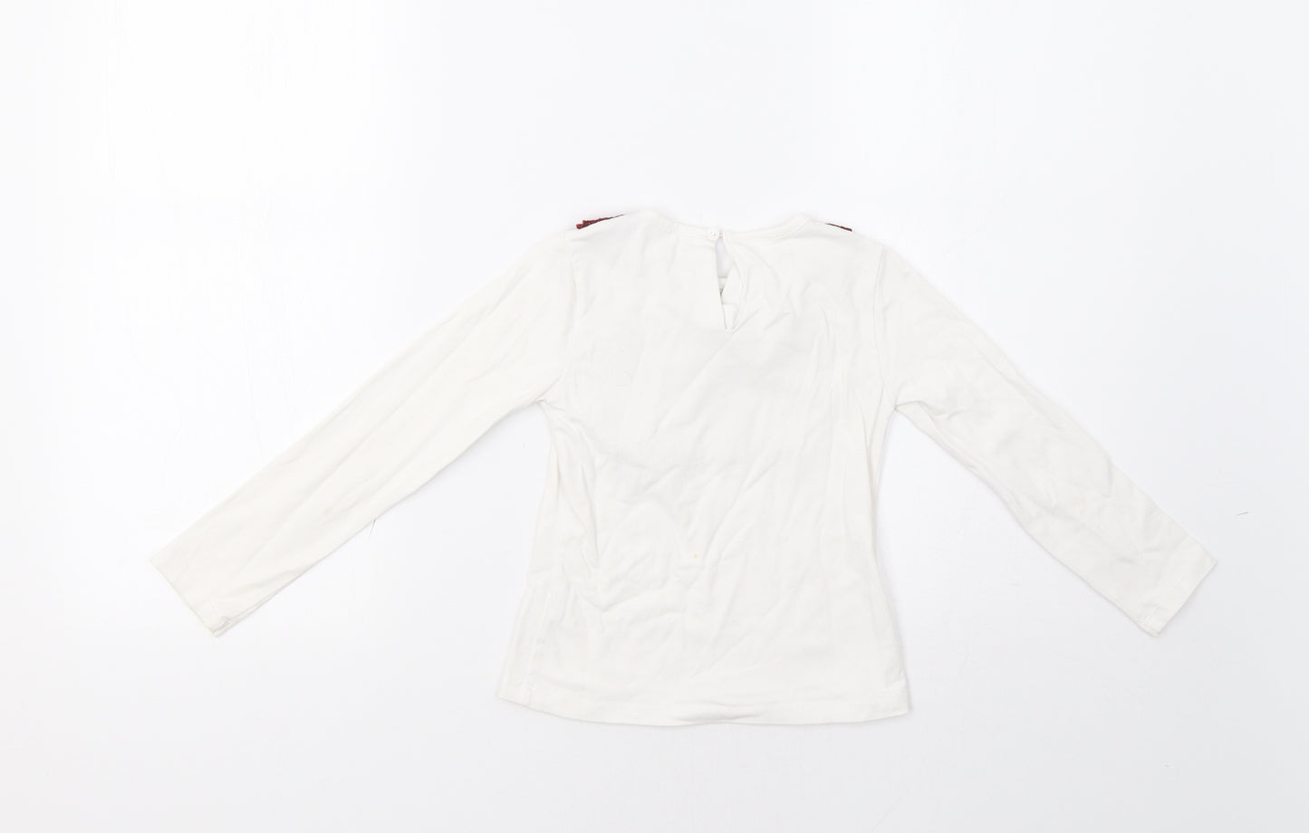 Dolce Petit Girls White   Basic T-Shirt Size 6 Years  - Embroidered Detail