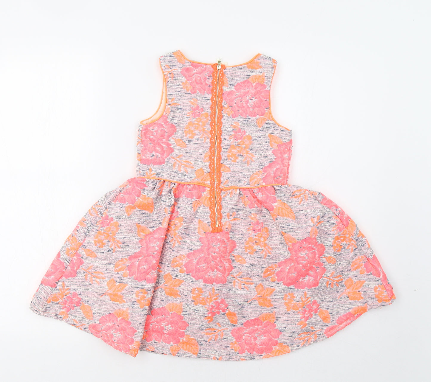 Matalan Girls Pink Floral  Ball Gown  Size 6 Years