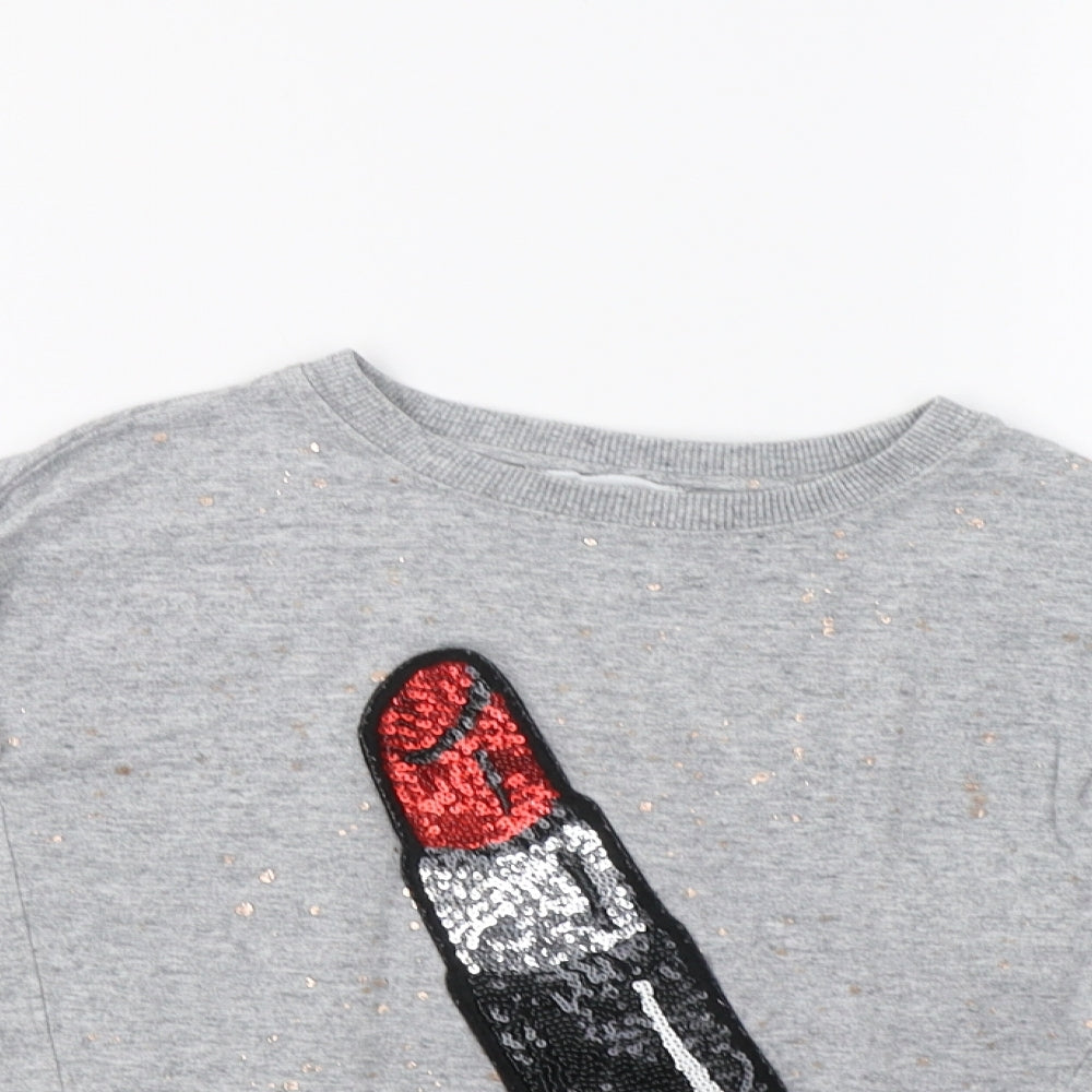 Little Marc Jacobs Girls Grey   Pullover Sweatshirt Size 8 Years  - Sequin Detail