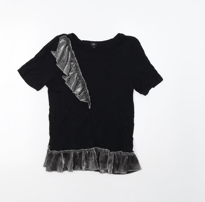 River Island Girls Black Basic Blouse Size 8 Years