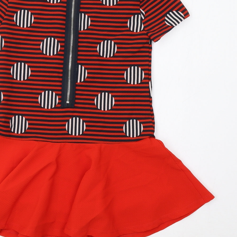 Little Marc Jacobs Girls Red Striped  A-Line  Size 6 Years