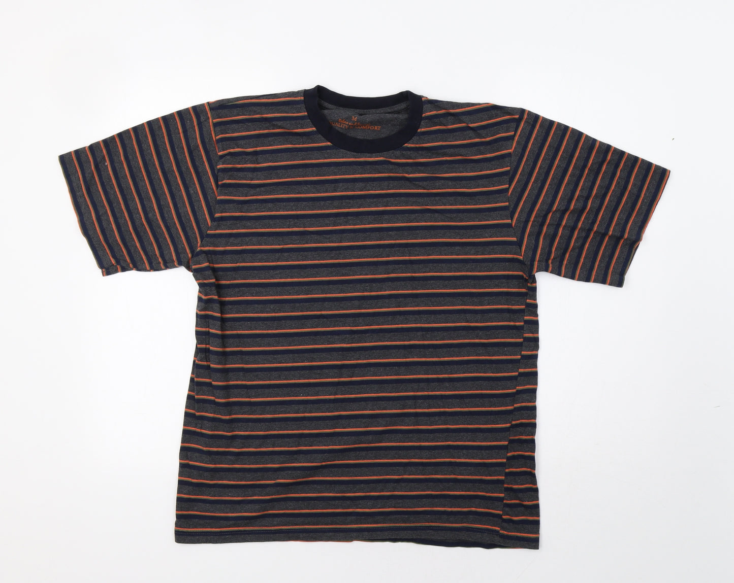 Peacocs Mens Grey Striped   T-Shirt Size M