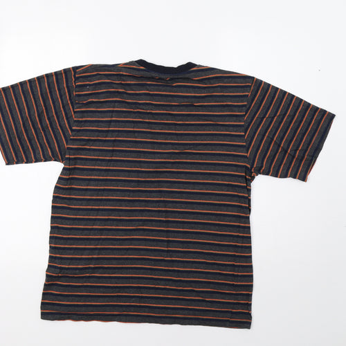 Peacocs Mens Grey Striped   T-Shirt Size M