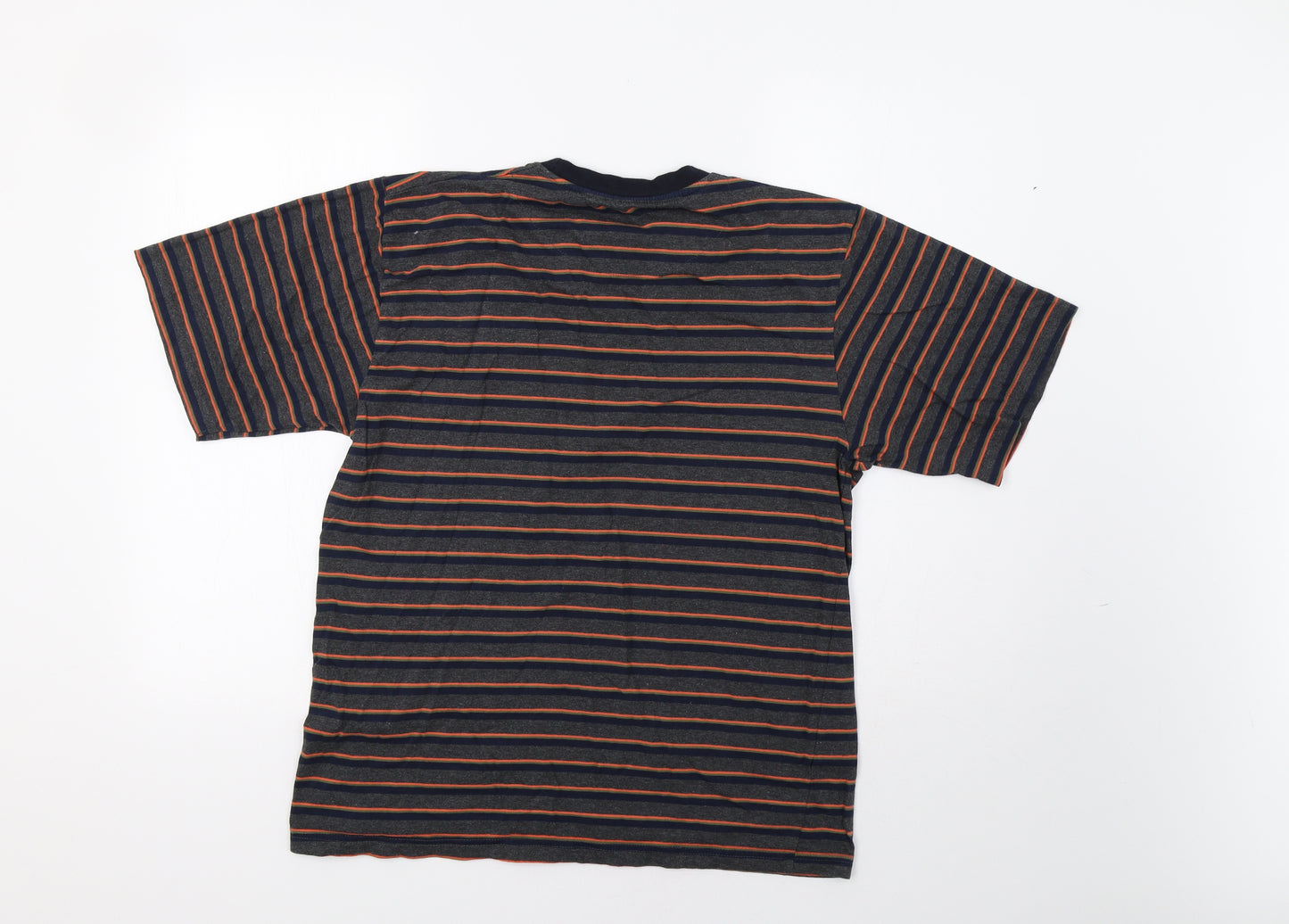 Peacocs Mens Grey Striped   T-Shirt Size M