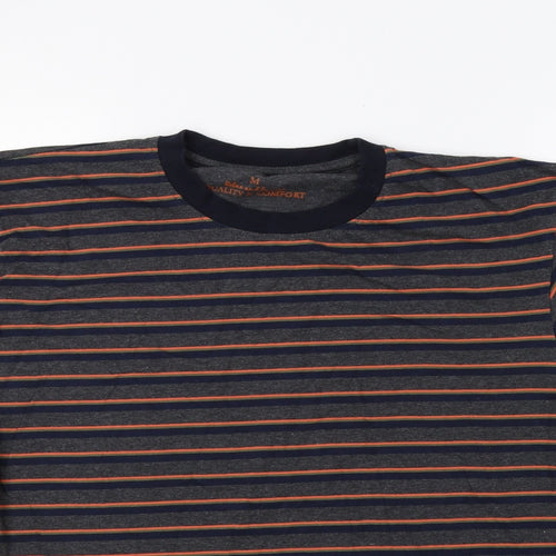 Peacocs Mens Grey Striped   T-Shirt Size M