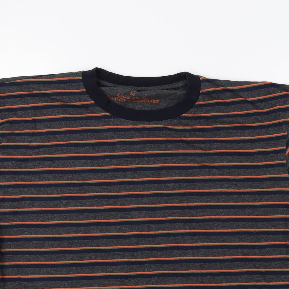 Peacocs Mens Grey Striped   T-Shirt Size M