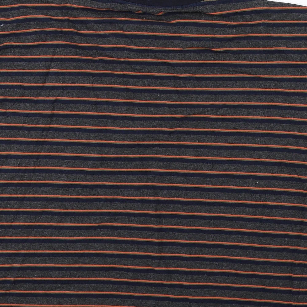 Peacocs Mens Grey Striped   T-Shirt Size M