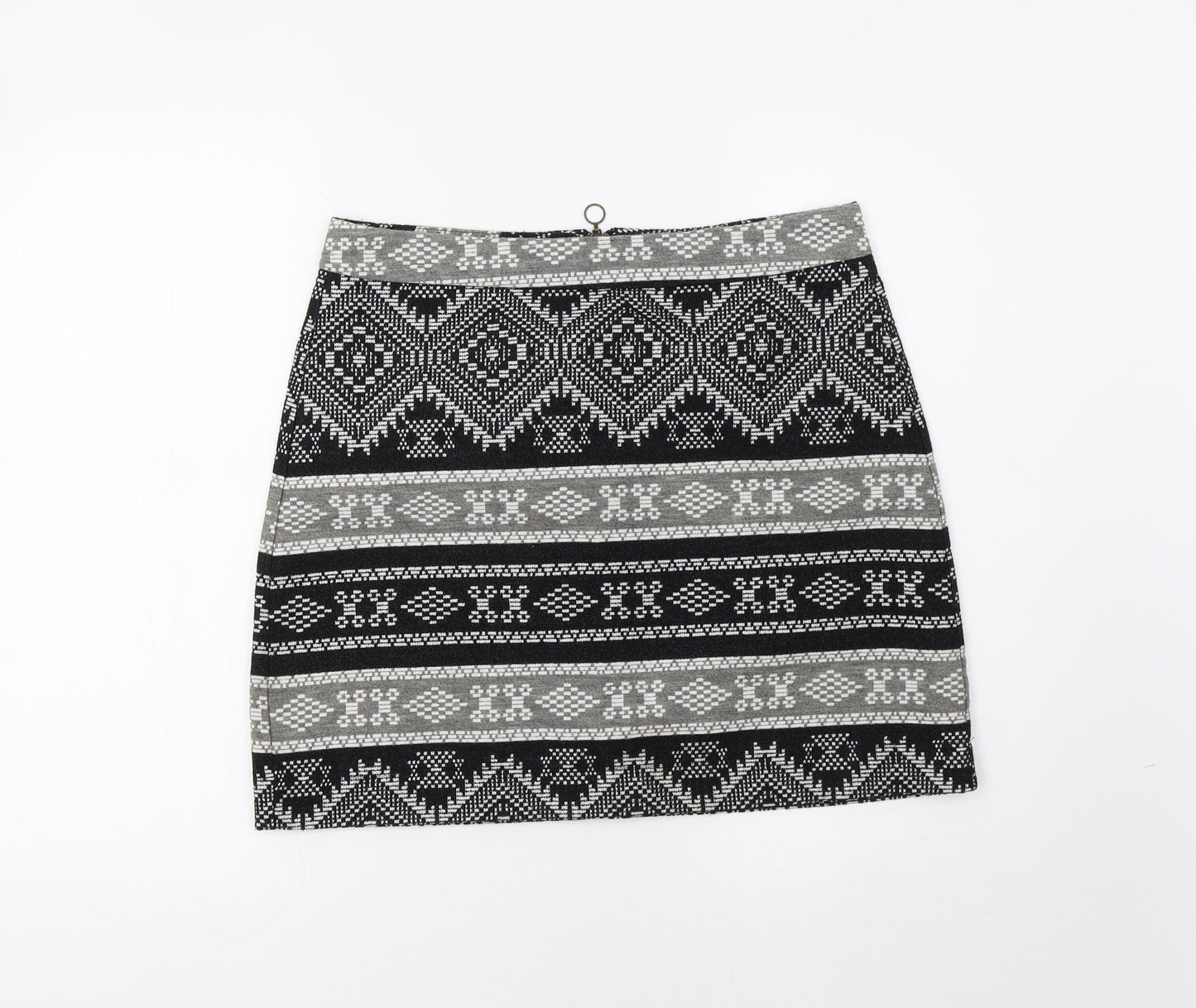 George Womens Black Geometric  Mini Skirt Size 12