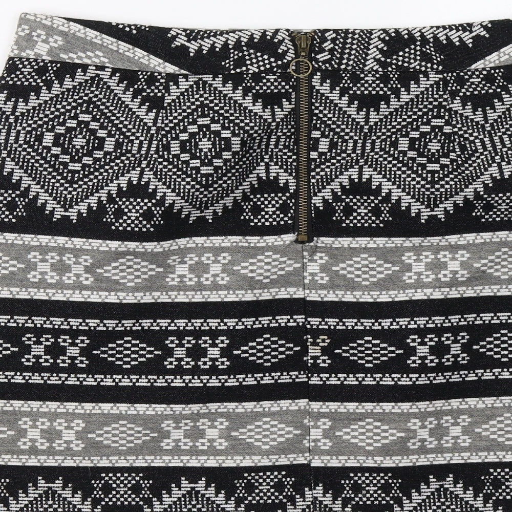 George Womens Black Geometric  Mini Skirt Size 12