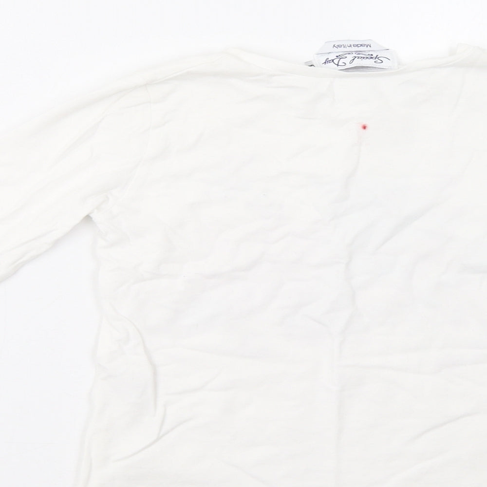 Special Day Girls White Floral  Basic T-Shirt Size 8 Years  - Racoon