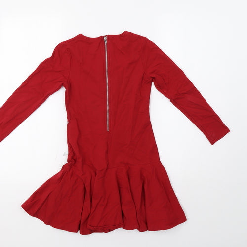 Kate Mack Girls Red Floral  A-Line  Size 8 Years