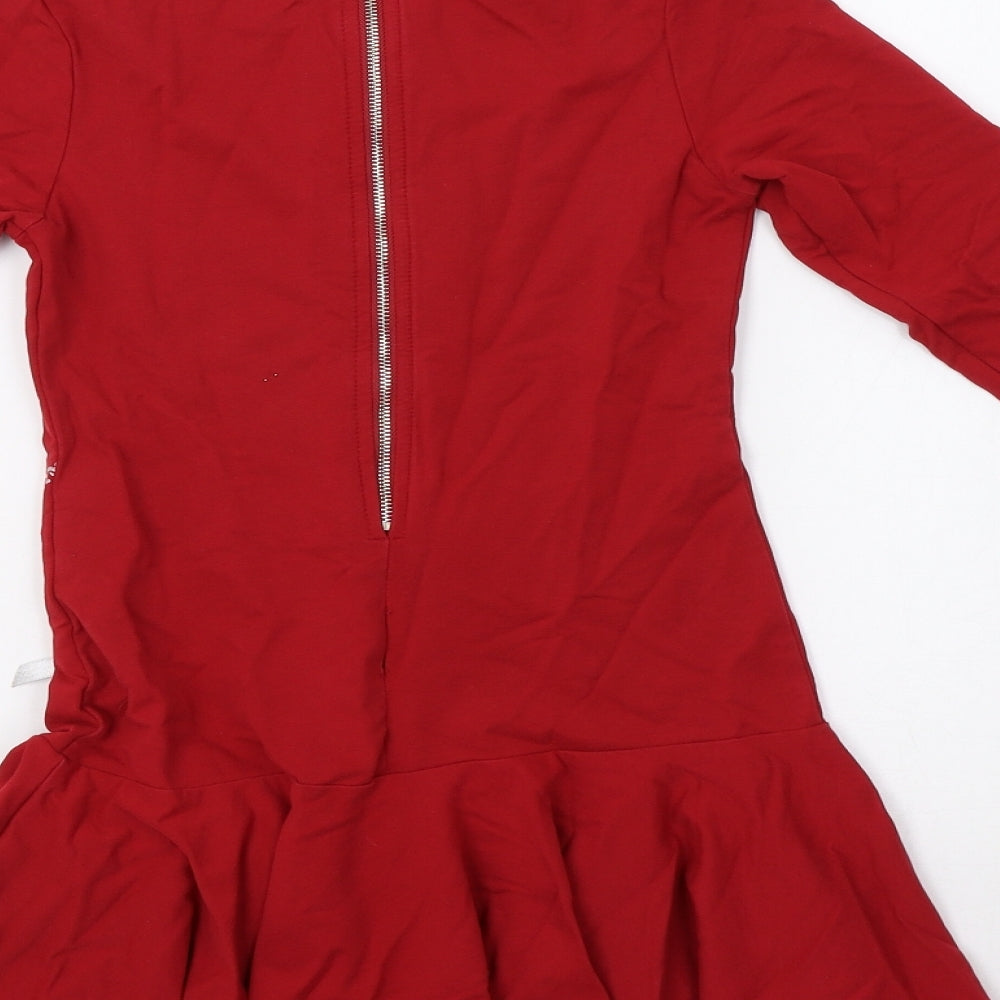 Kate Mack Girls Red Floral  A-Line  Size 8 Years