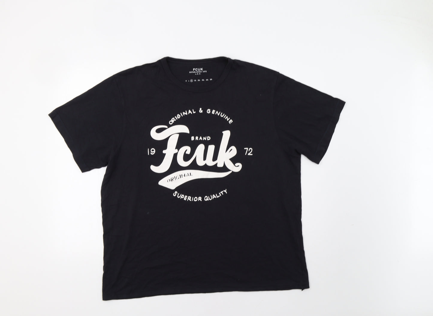 FCUK Mens Black    T-Shirt Size XL