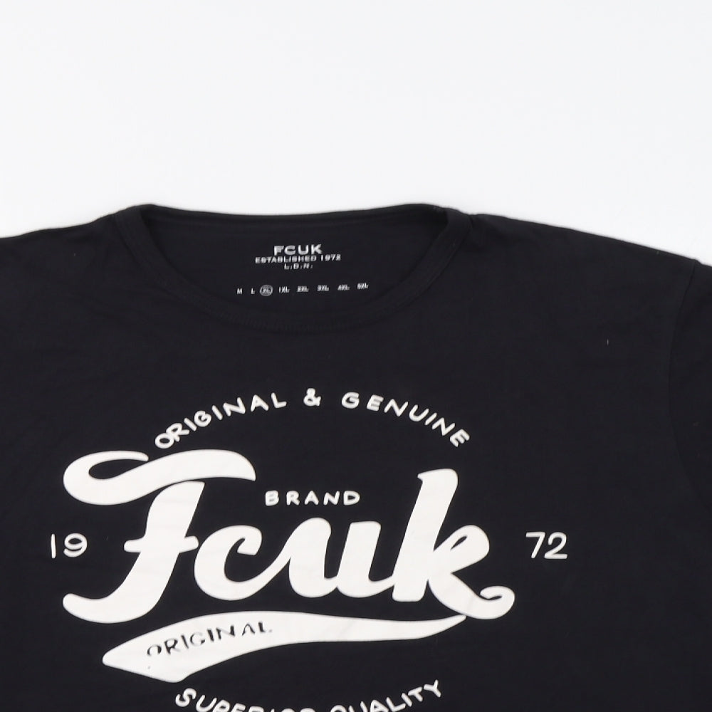 FCUK Mens Black    T-Shirt Size XL