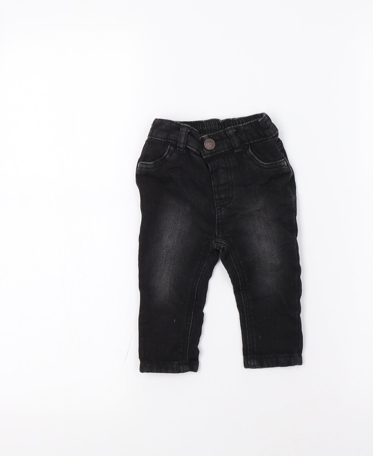 George Boys Black   Jogger Trousers Size 6-9 Months