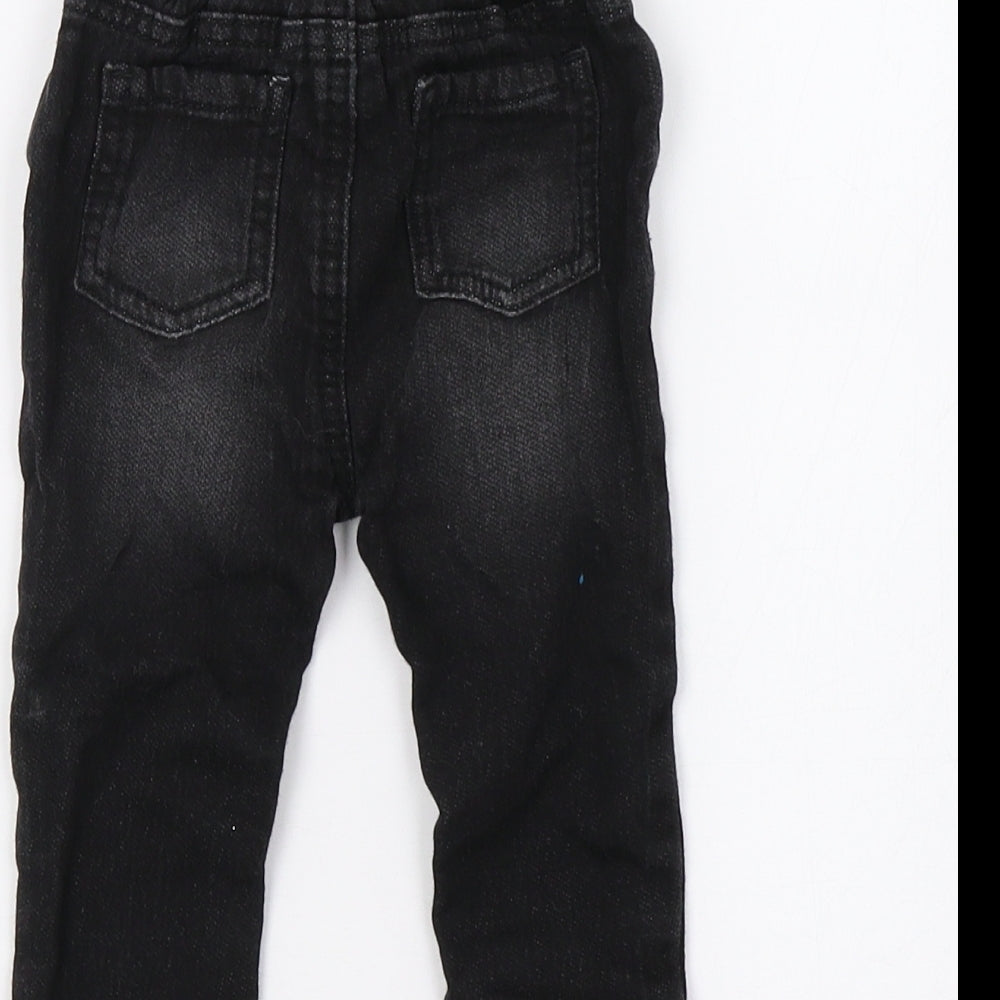 George Boys Black   Jogger Trousers Size 6-9 Months