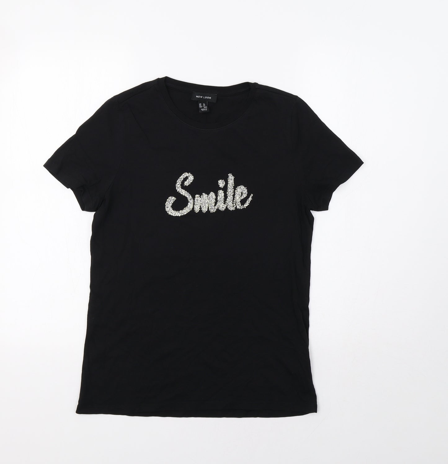 New Look Womens Black   Basic T-Shirt Size 10  - Smile
