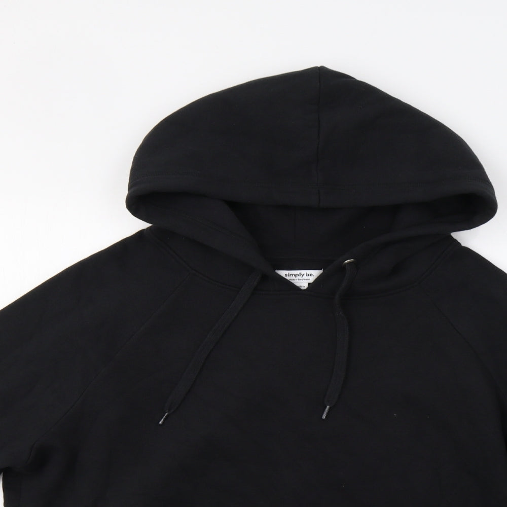 Simply Be Womens Black   Pullover Hoodie Size 18