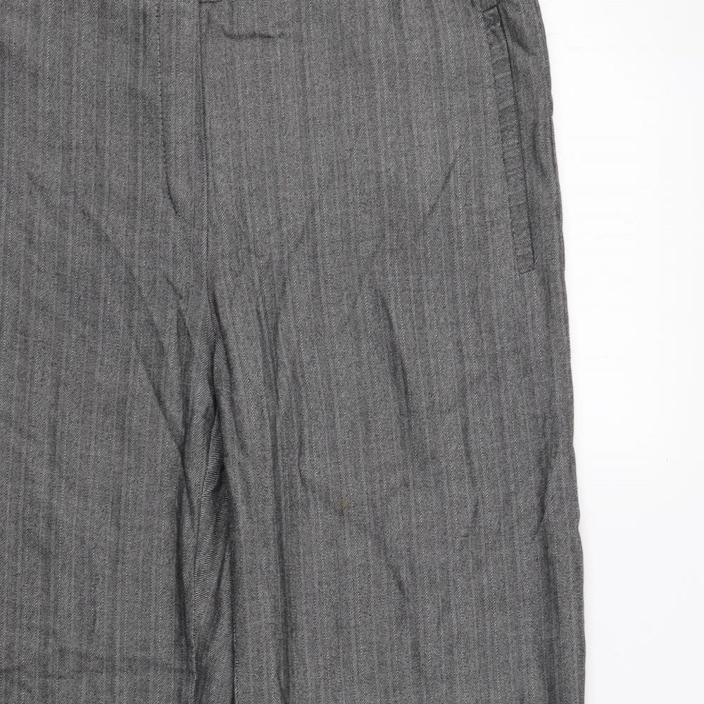 Primark Womens Grey Herringbone  Dress Pants Trousers Size 16 L32 in