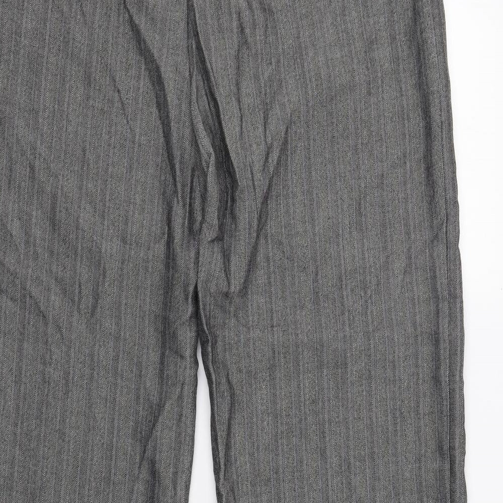 Primark Womens Grey Herringbone  Dress Pants Trousers Size 16 L32 in