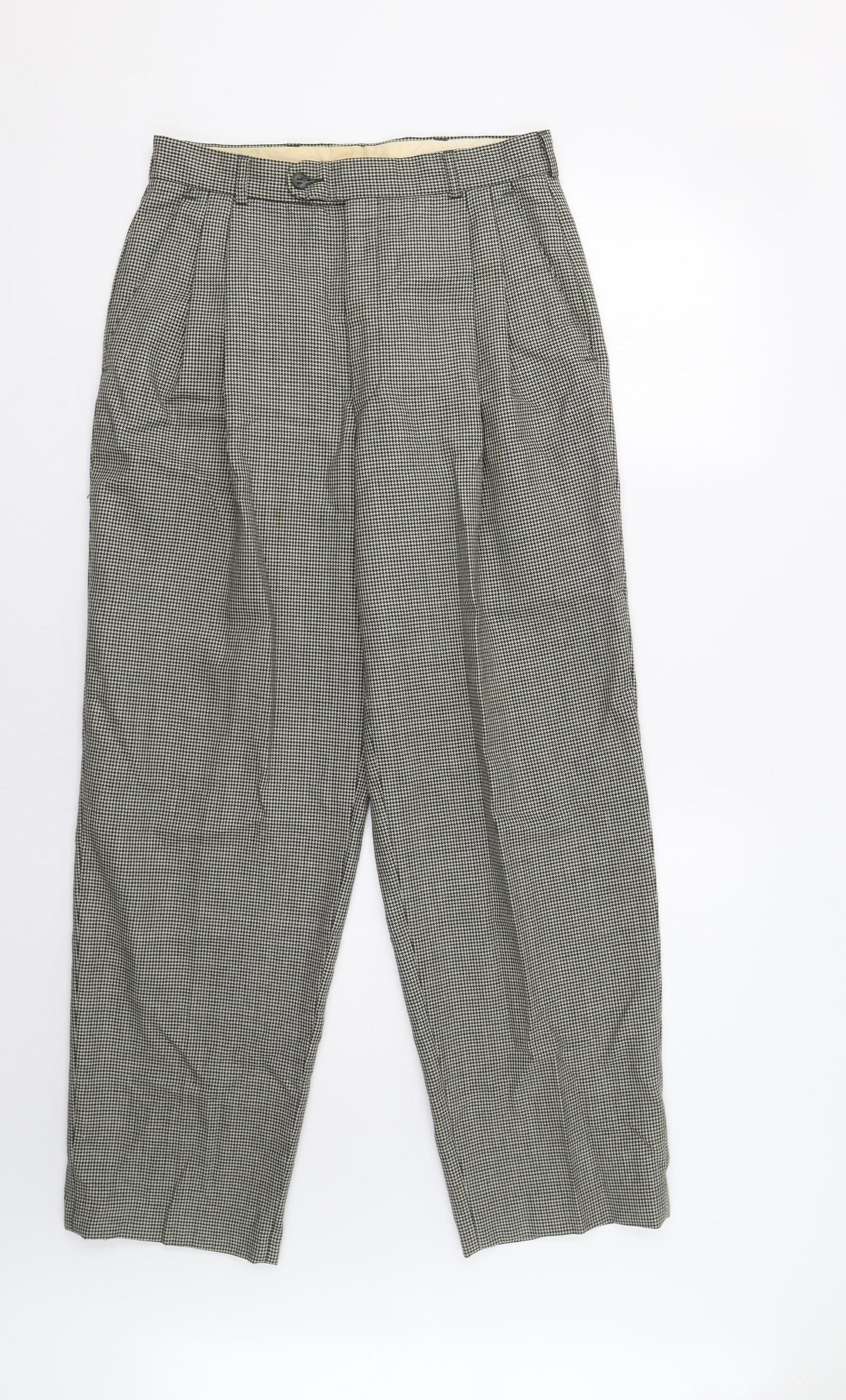 Portfolio Mens Beige Check  Dress Pants Trousers Size 30 L31 in