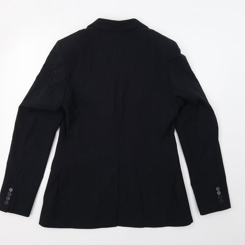 Cadenza Womens Blue Striped  Jacket Blazer Size 14