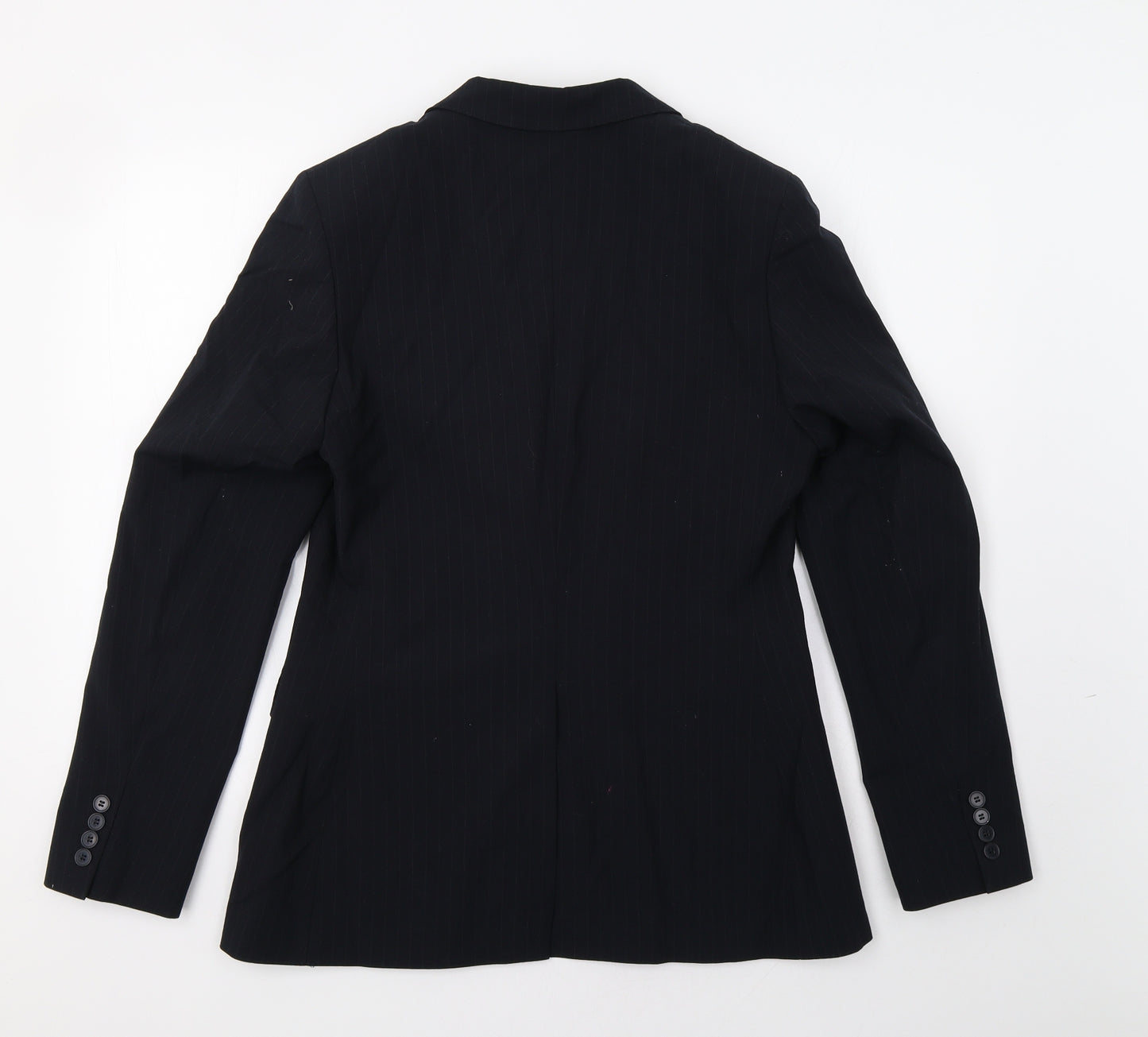 Cadenza Womens Blue Striped  Jacket Blazer Size 14