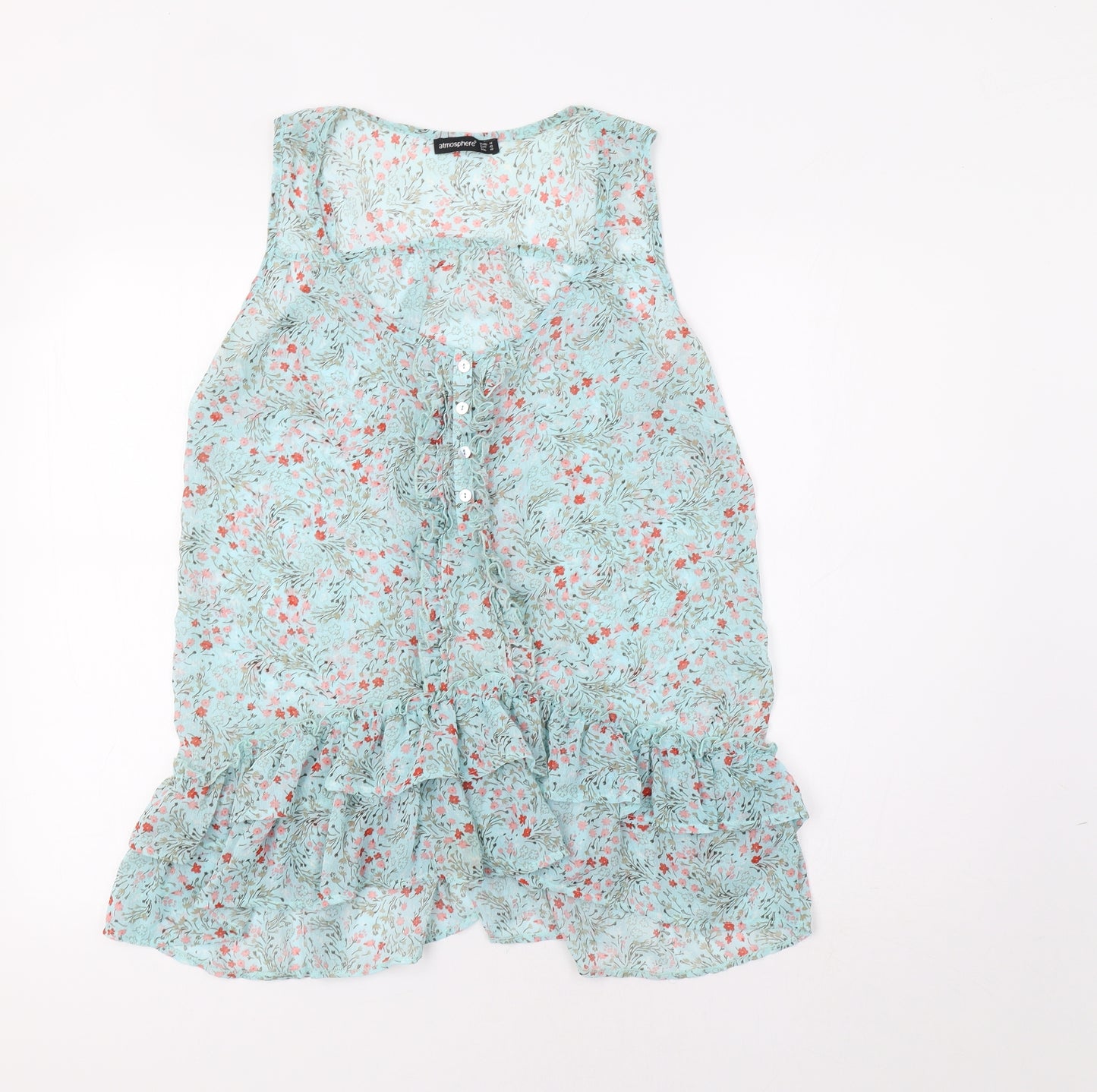 Primark Womens Green Floral  Basic Tank Size 14