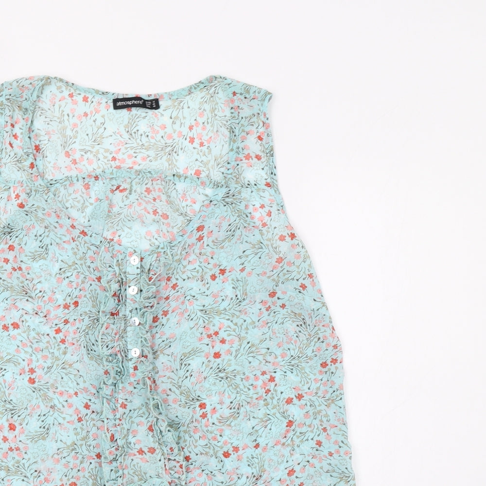 Primark Womens Green Floral  Basic Tank Size 14