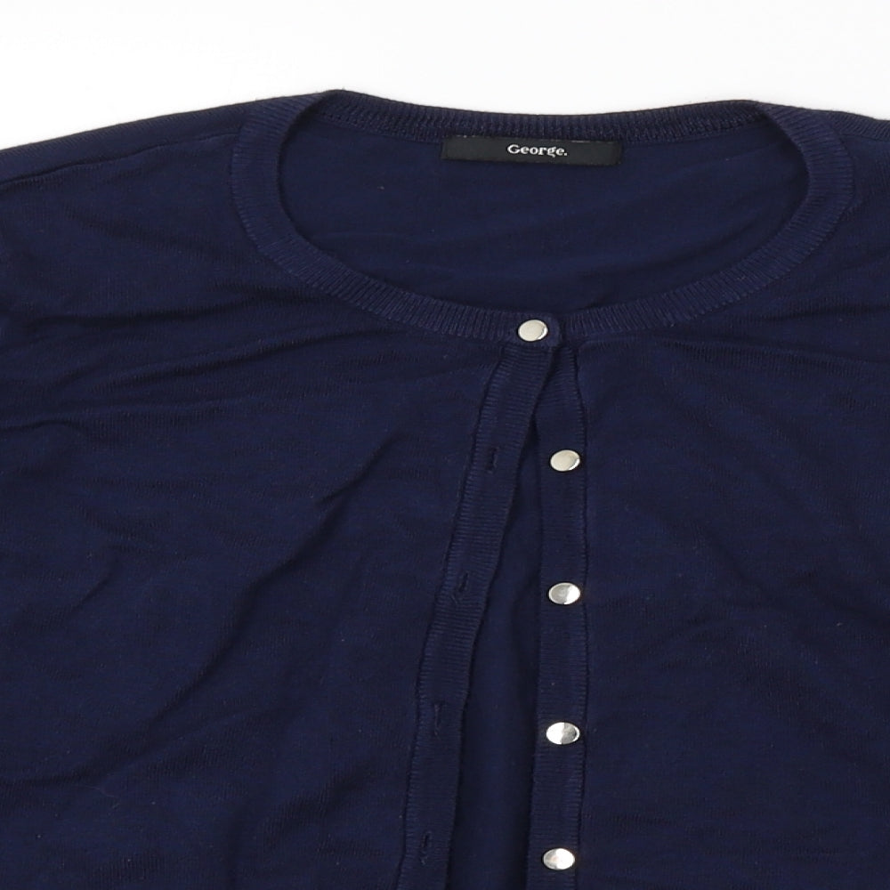 George Womens Blue   Cardigan Jumper Size 14