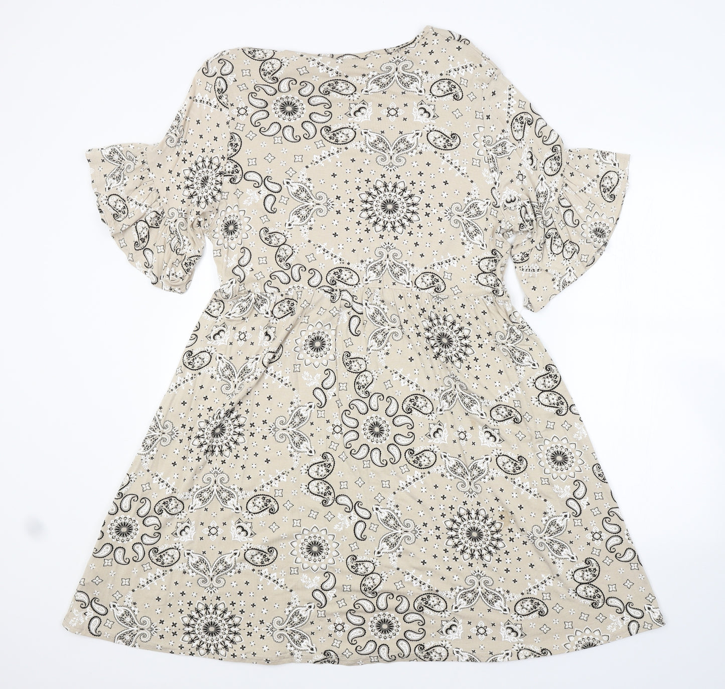 Boohoo Womens Beige Argyle/Diamond  A-Line  Size 16