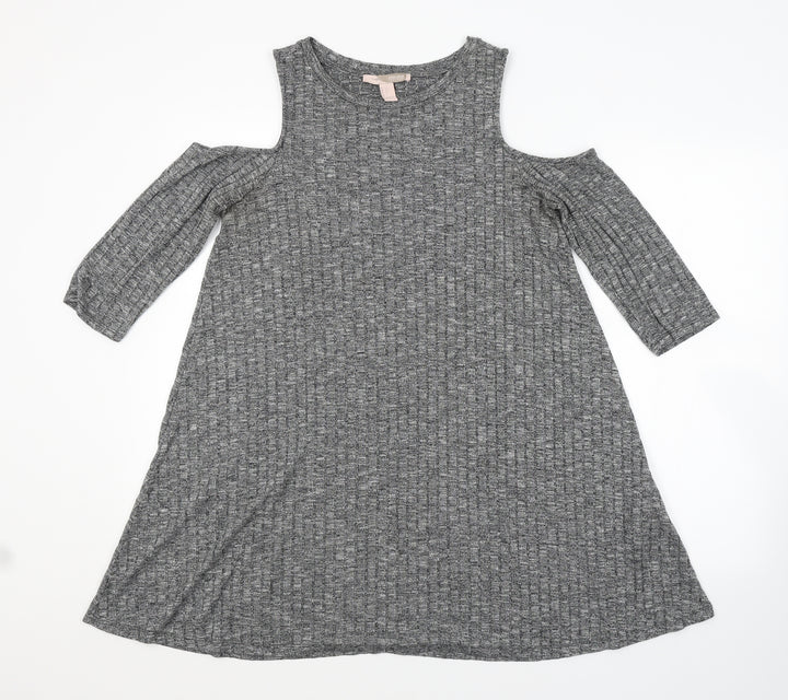 FOREVER 21 Womens Grey A-Line Size L