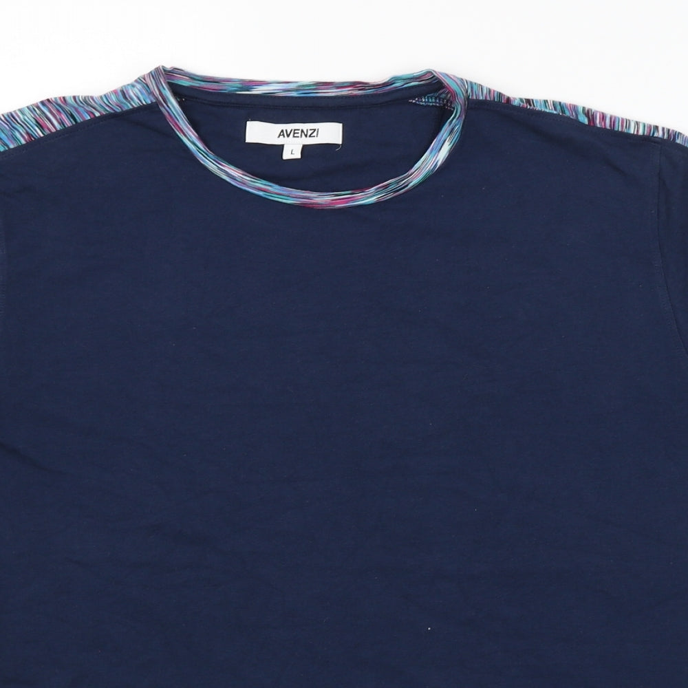 AVENZI Mens Blue    T-Shirt Size L