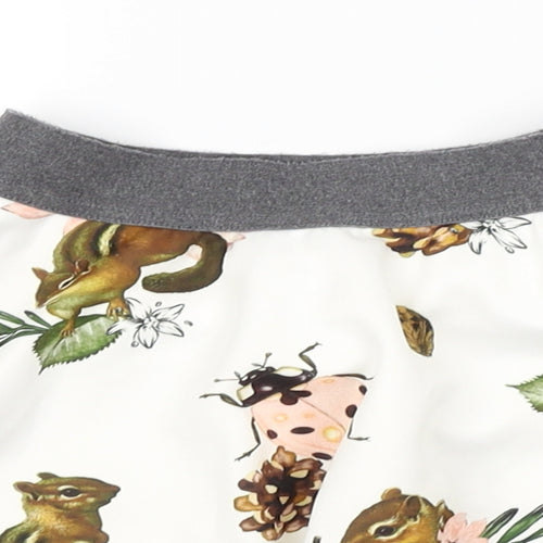 Preworn Womens White Floral  A-Line Skirt Size 8