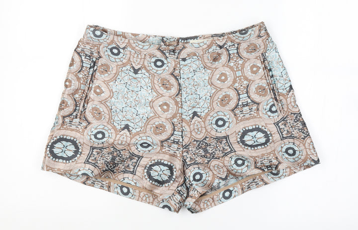 H&M Womens Multicoloured Geometric Hot Pants Shorts Size 8