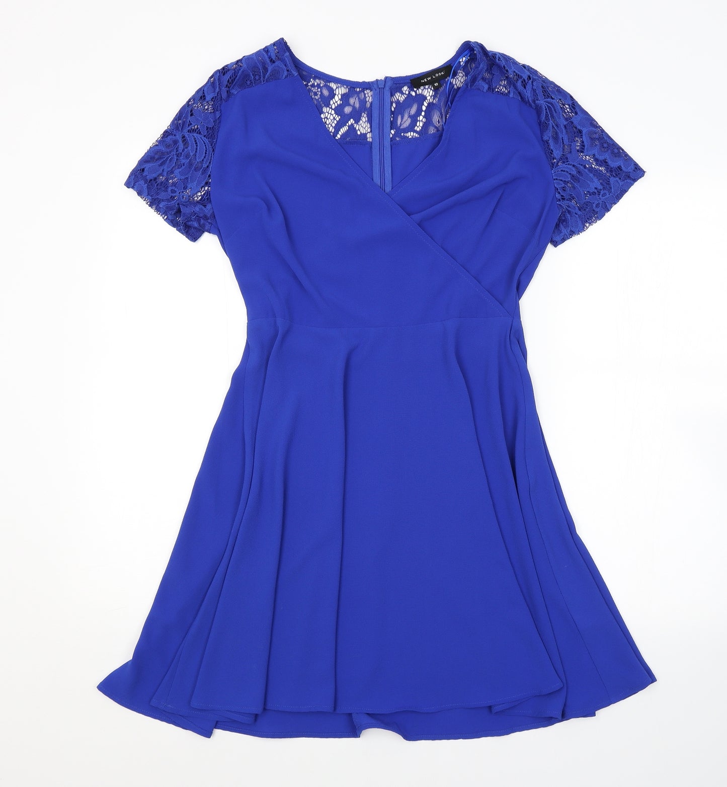 New Look Womens Blue Floral  A-Line  Size 10