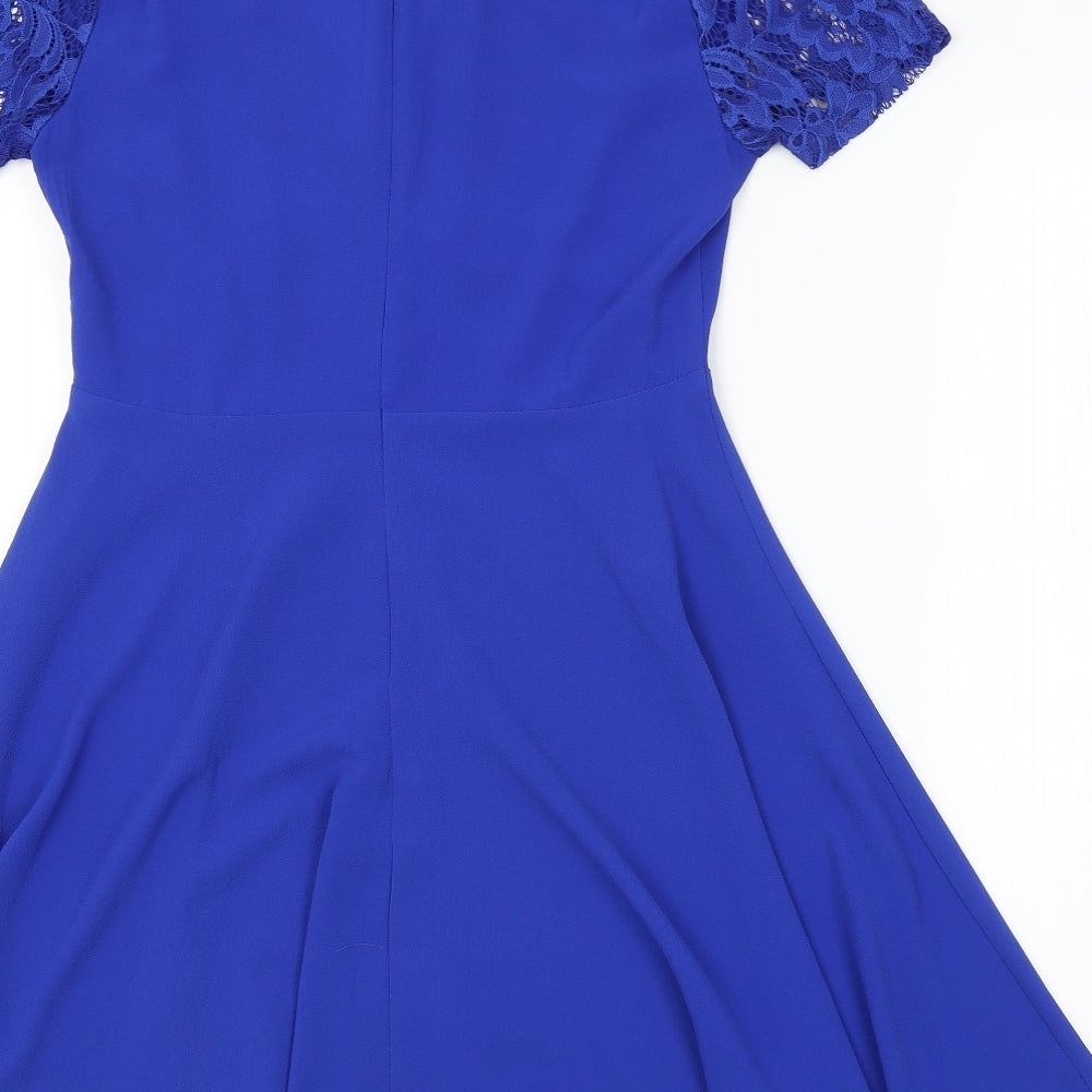 New Look Womens Blue Floral  A-Line  Size 10