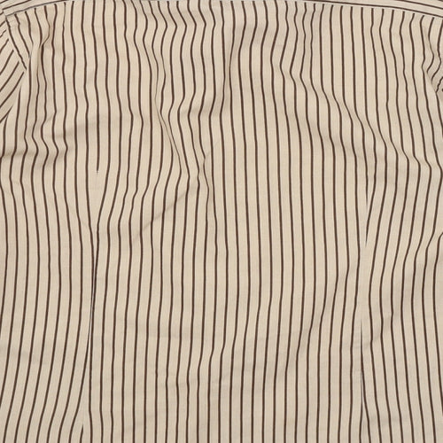 Topman Mens Brown Striped   Button-Up Size S