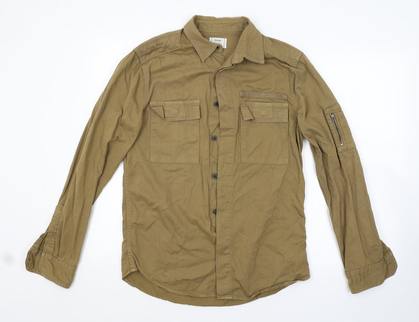 George Mens Brown    Button-Up Size S