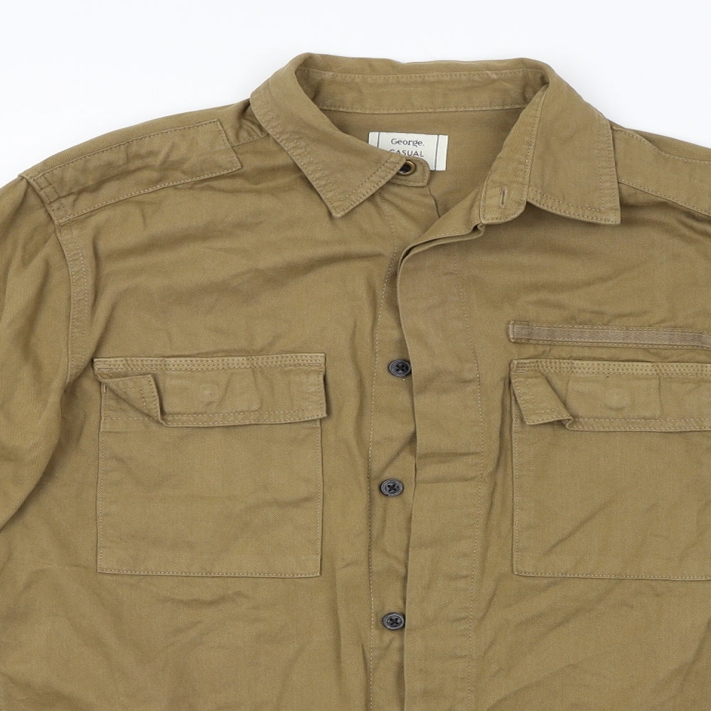 George Mens Brown    Button-Up Size S
