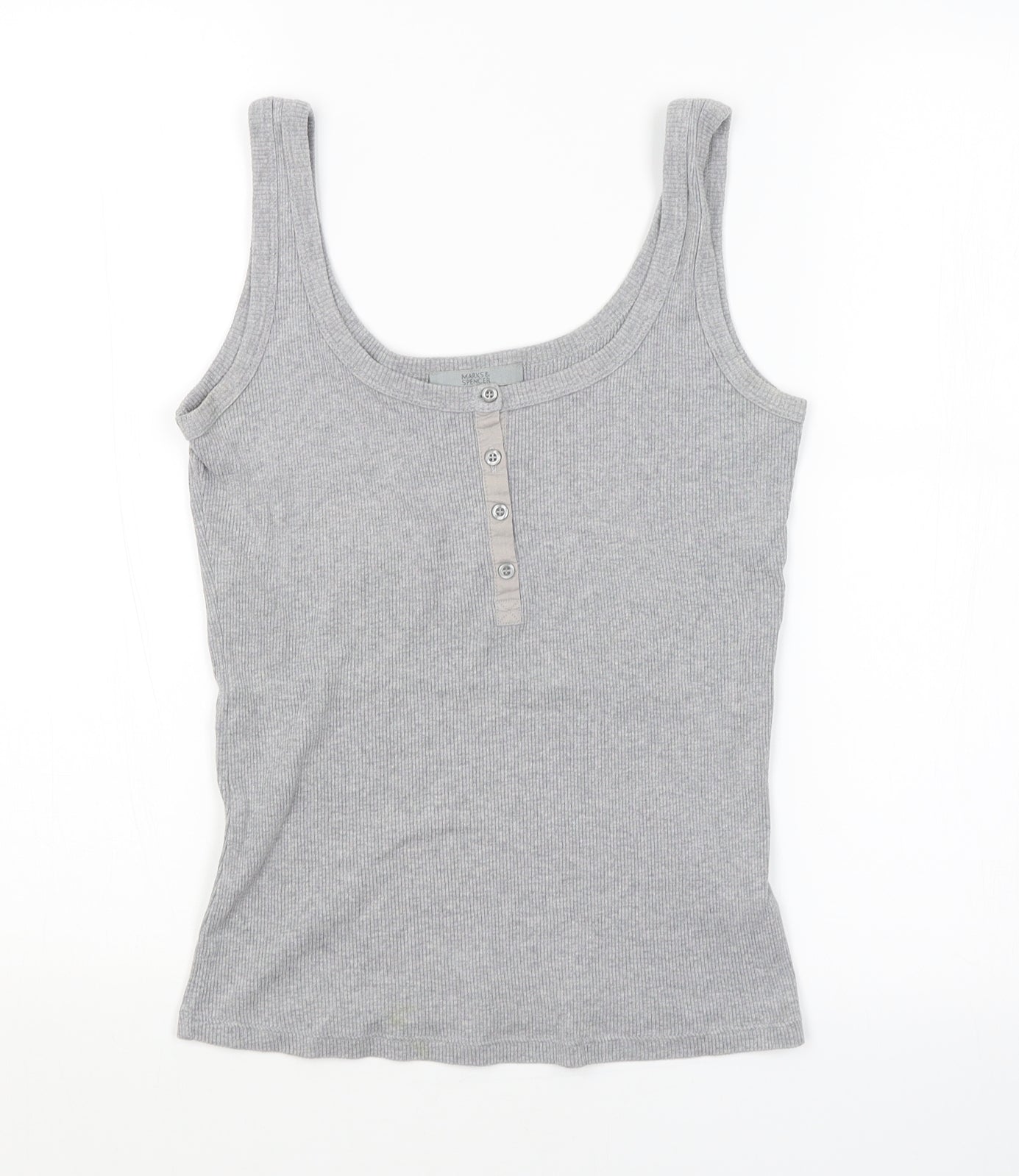 M&S Womens Grey   Basic Tank Size 10