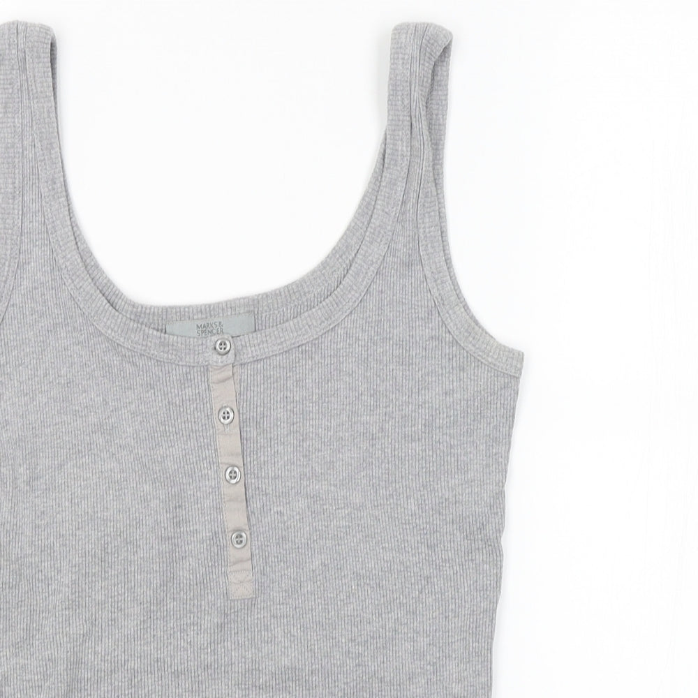 M&S Womens Grey   Basic Tank Size 10